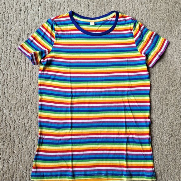 Women’s Multi-Color Striped Short Sleeve Shirt – Size S – NWOT - Picture 2 of 10